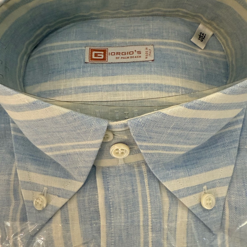 Light Blue Striped Men's Dress Shirt